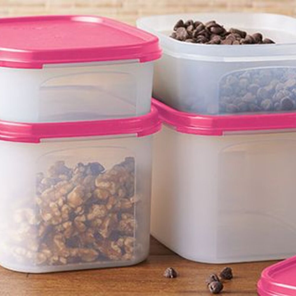 **RARE**HARD TO FIND***HOT PINK**TUPPERWARE Modular Mates Mini Rectangle Set - Picture 5 of 5